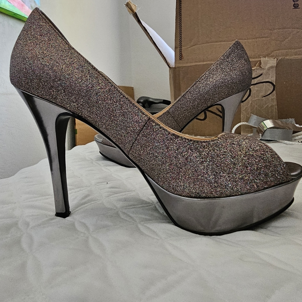 Marc Fisher Rainbow Platform Peep-toe Pumps